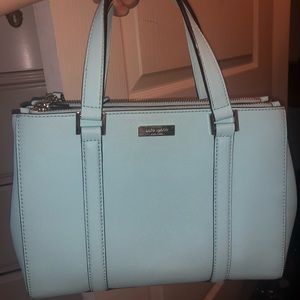 Light Blue Aqua Kate Spade Double Zip Tote